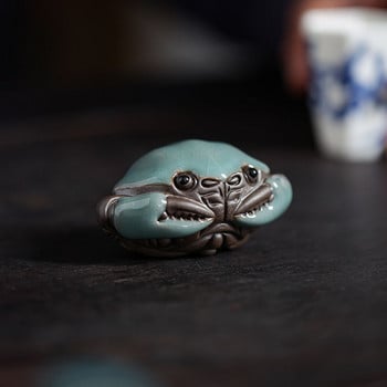 Ge Kiln Cracked Glaze Crab Tea Play Handmade Kongfu Tea Pet Διακόσμηση Κινεζικό τραπέζι τσαγιού Τελετή τσαγιού Αξεσουάρ Τσάι κατοικίδιο