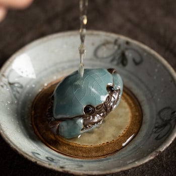 Ge Kiln Cracked Glaze Crab Tea Play Handmade Kongfu Tea Pet Διακόσμηση Κινεζικό τραπέζι τσαγιού Τελετή τσαγιού Αξεσουάρ Τσάι κατοικίδιο