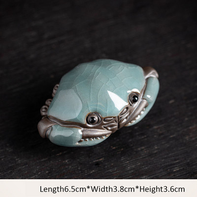 Ge Kiln Repedt mázas Ráktea Játssz Kézzel készített Kongfu Tea Kisállat Dekoráció Kínai Tea Asztali Teaceremónia Kiegészítők Tea Pet