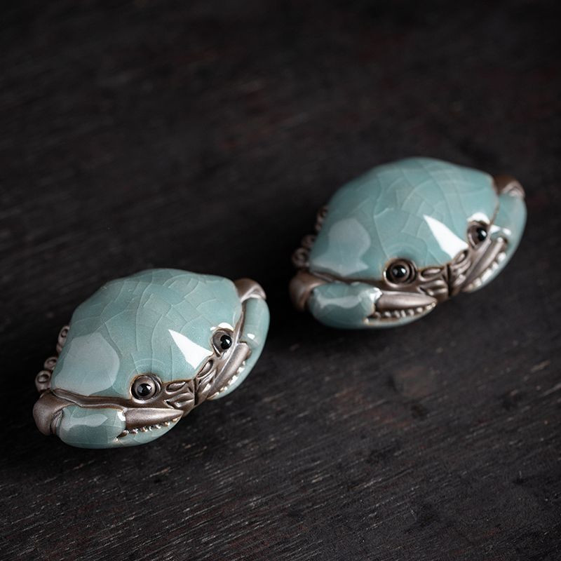 Ge Kiln Repedt mázas Ráktea Játssz Kézzel készített Kongfu Tea Kisállat Dekoráció Kínai Tea Asztali Teaceremónia Kiegészítők Tea Pet