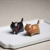 Ķīniešu koksne jauka melna kaķa tēja mājdzīvnieku figūriņas Tējas ceremonija Zen galda istabas dekorēšana aksesuāri Dzīvnieku ornaments