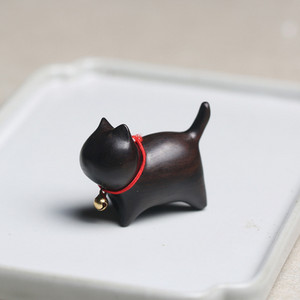 Ķīniešu koksne jauka melna kaķa tēja mājdzīvnieku figūriņas Tējas ceremonija Zen galda istabas dekorēšana aksesuāri Dzīvnieku ornaments