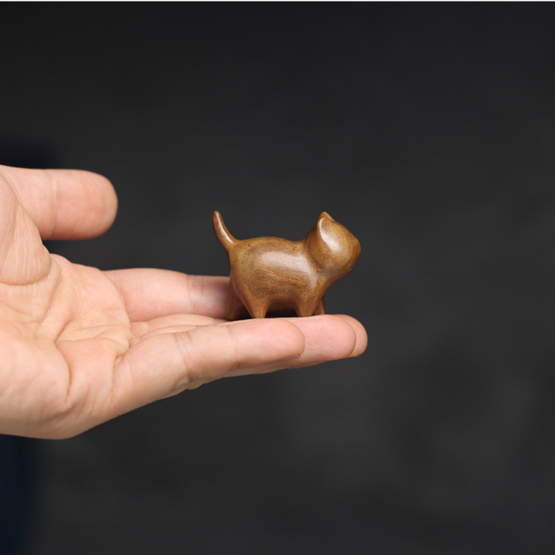 Ķīniešu koksne jauka melna kaķa tēja mājdzīvnieku figūriņas Tējas ceremonija Zen galda istabas dekorēšana aksesuāri Dzīvnieku ornaments