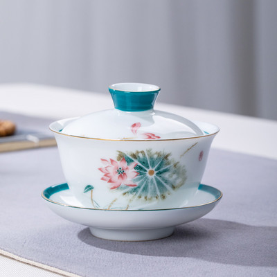 Ķīniešu zilā un baltā porcelāna vāka bļoda Tējas krūze ar rokām gatavota Keramika Tējas turīns Bļoda Tējas ceremonija Aksesuāri ceļojumiem Dzērieni