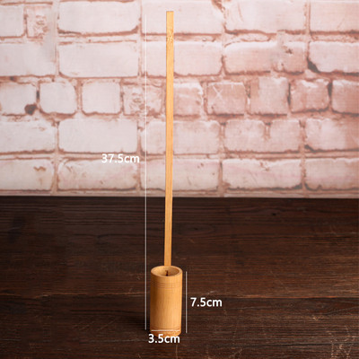 Ar rokām darināta bambusa ūdens karote ar garu rokturi Ēdiena gatavošanas rīki Zupas karotes kauss Dabīgā koka ūdens karotes pārneses rīks