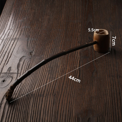 Ar rokām darināta bambusa ūdens karote ar garu rokturi Ēdiena gatavošanas rīki Zupas karotes kauss Dabīgā koka ūdens karotes pārneses rīks