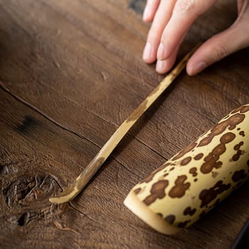 Μαχαίρι τσαγιού με βελόνα τσαγιού Retro Matcha Χειροποίητη σχάρα τσαγιού Μπαμπού Σχεδιασμός ιαπωνικού στυλ Μαχαίρι τσαγιού διπλής χρήσης ZC369