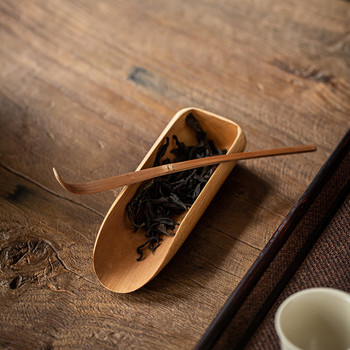 Чаена лъжичка в японски стил Бамбуков дизайн Ретро Matcha Ръчно изработена скара за чай Чаена игла Чаен нож С двойно предназначение Части за чаена церемония ZC369