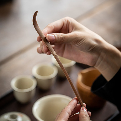 Чаена лъжичка в японски стил Бамбуков дизайн Ретро Matcha Ръчно изработена скара за чай Чаена игла Чаен нож С двойно предназначение Части за чаена церемония ZC369