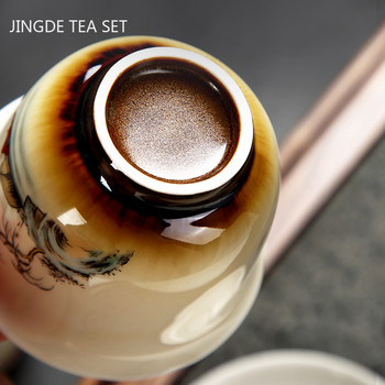 Κινέζικο στυλ Χειροποίητο Κάλυμμα Μπολ Customized Ceramics Gaiwan Tea Cup Φορητό σετ τσαγιού Home Office Ποτό 170ml