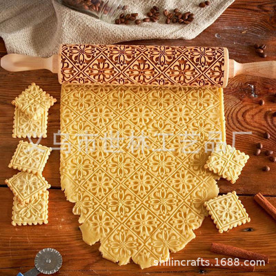 Karikatūra Dzīvnieku raksts Rolling Tap Lāzergravēšana Miltu Stick Ziemassvētku Cepumu Rolling Stick