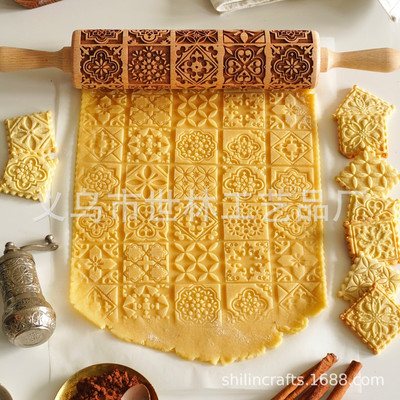 Karikatūra Dzīvnieku raksts Rolling Tap Lāzergravēšana Miltu Stick Ziemassvētku Cepumu Rolling Stick