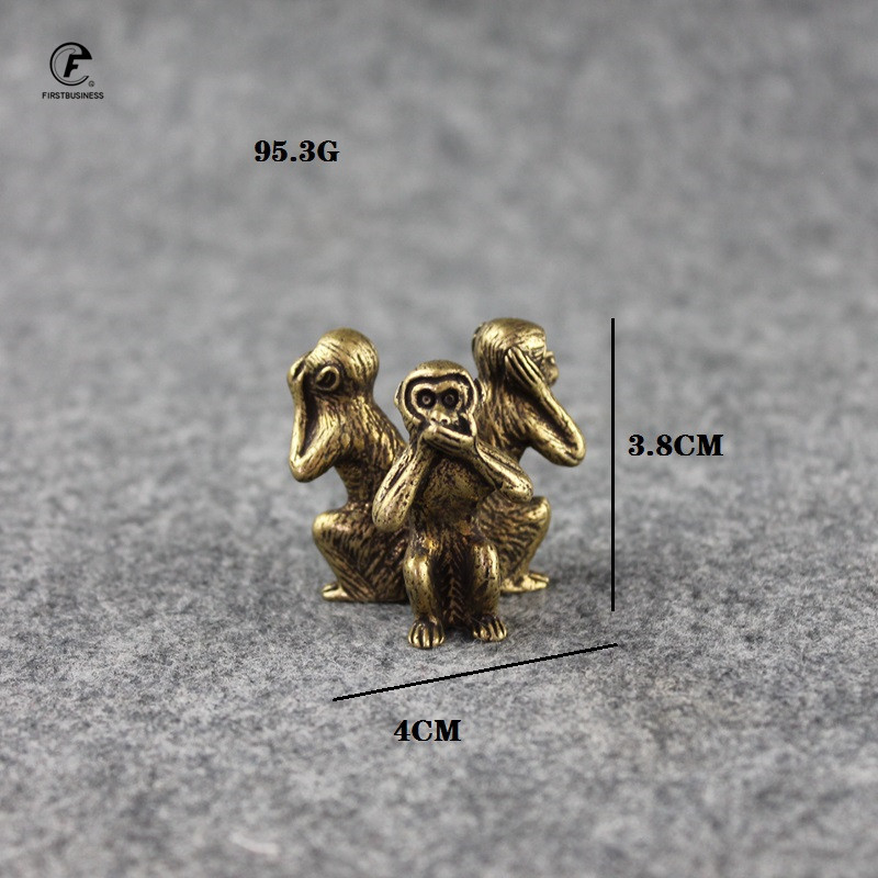 Antīks varš Trīs pērtiķi Mājas dekors Dzīvojamās istabas rotājumi Ķīniešu 12 Zodiaka Dzīvnieks Miniatūra figūriņa Mēbeles Ornaments