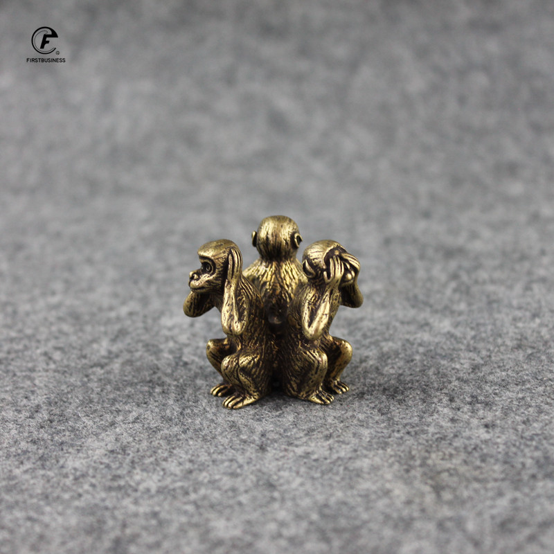 Antīks varš Trīs pērtiķi Mājas dekors Dzīvojamās istabas rotājumi Ķīniešu 12 Zodiaka Dzīvnieks Miniatūra figūriņa Mēbeles Ornaments