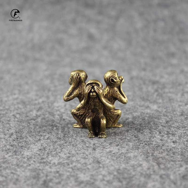 Antīks varš Trīs pērtiķi Mājas dekors Dzīvojamās istabas rotājumi Ķīniešu 12 Zodiaka Dzīvnieks Miniatūra figūriņa Mēbeles Ornaments