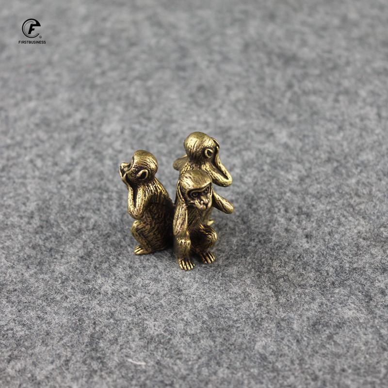 Antīks varš Trīs pērtiķi Mājas dekors Dzīvojamās istabas rotājumi Ķīniešu 12 Zodiaka Dzīvnieks Miniatūra figūriņa Mēbeles Ornaments