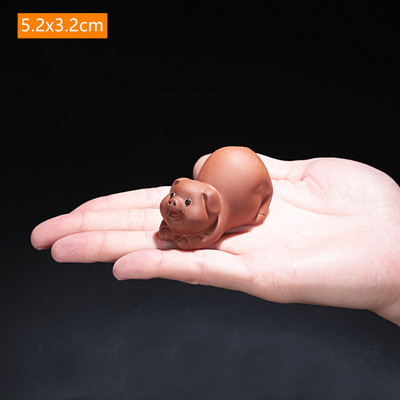 Kínai Yixing Purple Clay Tea Pet Lovely Figura Szobor Tea Asztali Dekoráció Otthoni Asztali Dekoráció Lila Agyag Teakészlet Kiegészítők