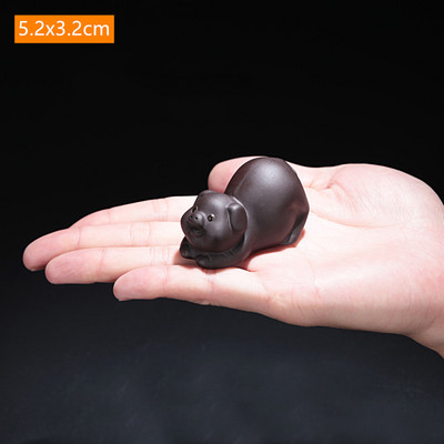 Kínai Yixing Purple Clay Tea Pet Lovely Figura Szobor Tea Asztali Dekoráció Otthoni Asztali Dekoráció Lila Agyag Teakészlet Kiegészítők