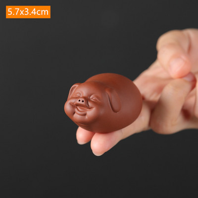 Kínai Yixing Purple Clay Tea Pet Lovely Figura Szobor Tea Asztali Dekoráció Otthoni Asztali Dekoráció Lila Agyag Teakészlet Kiegészítők