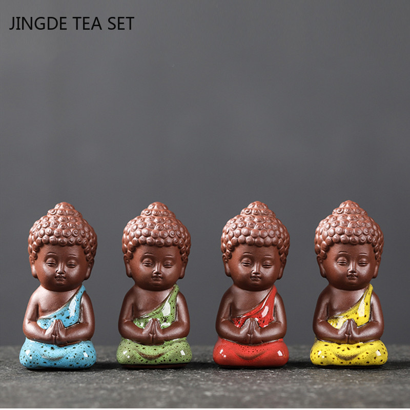 Kínai Yixing Purple Clay Tea Pet Lovely Figura Szobor Tea Asztali Dekoráció Otthoni Asztali Dekoráció Lila Agyag Teakészlet Kiegészítők