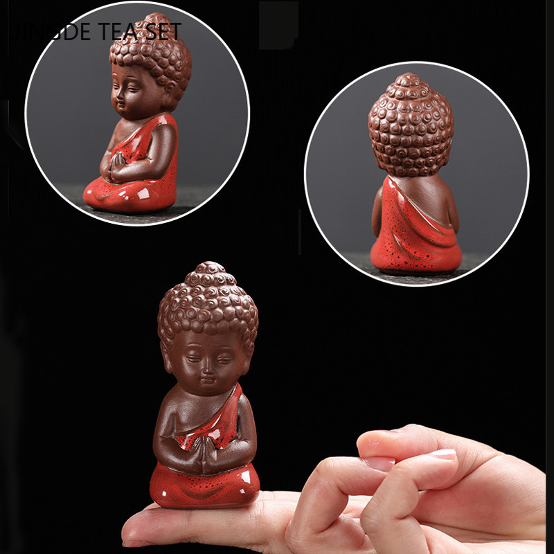 Kínai Yixing Purple Clay Tea Pet Lovely Figura Szobor Tea Asztali Dekoráció Otthoni Asztali Dekoráció Lila Agyag Teakészlet Kiegészítők