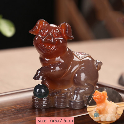 Radoša sveķu krāsas maiņa tēja Mājdzīvnieks Ķīniešu zodiaka statuja