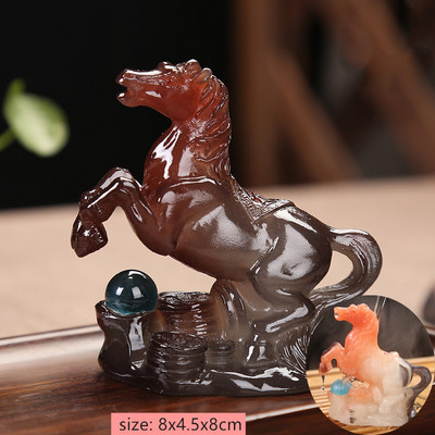 Radoša sveķu krāsas maiņa tēja Mājdzīvnieks Ķīniešu zodiaka statuja