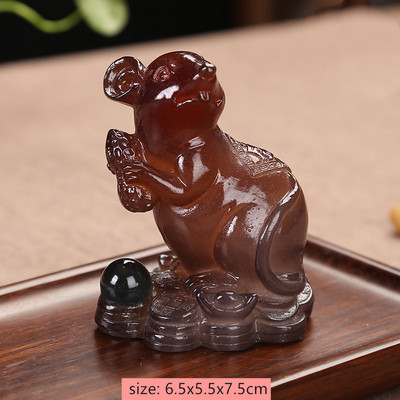 Radoša sveķu krāsas maiņa tēja Mājdzīvnieks Ķīniešu zodiaka statuja