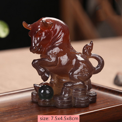 Radoša sveķu krāsas maiņa tēja Mājdzīvnieks Ķīniešu zodiaka statuja