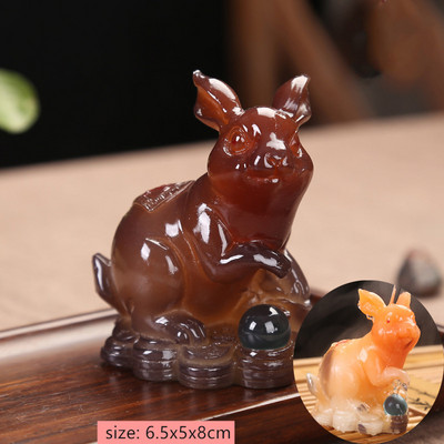 Radoša sveķu krāsas maiņa tēja Mājdzīvnieks Ķīniešu zodiaka statuja