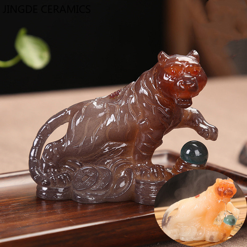 Radoša sveķu krāsas maiņa tēja Mājdzīvnieks Ķīniešu zodiaka statuja