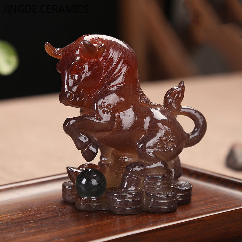 Radoša sveķu krāsas maiņa tēja Mājdzīvnieks Ķīniešu zodiaka statuja