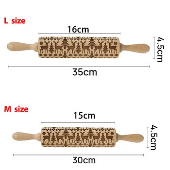 Ανάγλυφες καρφίτσες για Χριστουγεννιάτικα 3D μοτίβο λουλούδι νιφάδα χιονιού μπαστούνι Ξύλινη φόρμα μπισκότων με λέιζερ χαραγμένα DIY Εργαλεία ψησίματος 2021