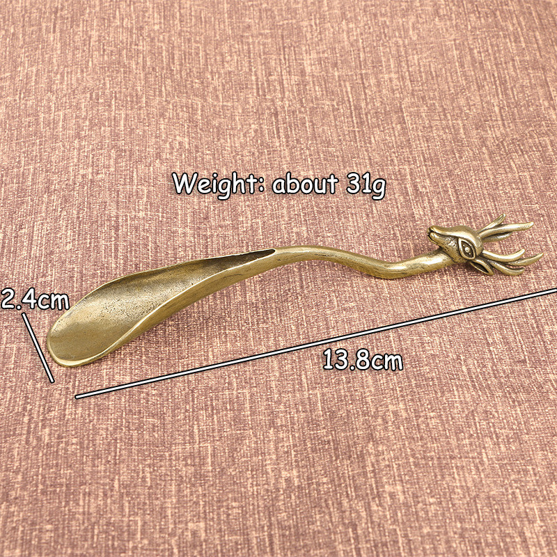 Vintage misiņa aļņa tējas karotes Lāpsta Tējas trauki Aksesuāri Dekorācija Antīka vara lāpstiņa Karote Galda trauki Radošs instruments Ornaments