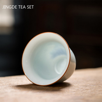 Чаша Gaiwan от китайски бял порцелан, ръчно изработена керамична супница за чай Аксесоари за домашен сервиз за чай Лична чаша Персонализирани съдове за пиене
