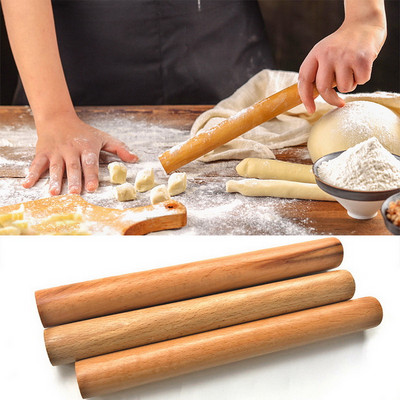 16/30/40 cm tapadásmentes torta fondant tészta fa sodrófa Domborított sodrófa konyhai torták görgős kézműves sütéséhez