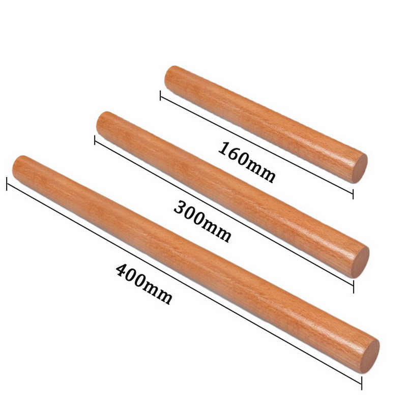 16/30/40 cm Nepiedegoša kūka Fondant mīklas izstrādājumi Koka velmējamā tapa Reljefs rullītis virtuves kūku rullīšu amatniecības cepšanai