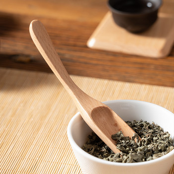 Дървена лъжичка за чай в ретро стил Китайска кунг-фу чаена лъжица Лъжица за кафе на зърна Захар на прах Лъжица Дървена чаена лъжичка Аксесоари за чай