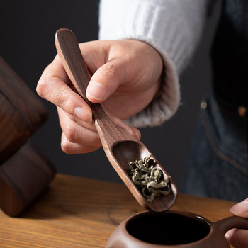 Дървена лъжичка за чай в ретро стил Китайска кунг-фу чаена лъжица Лъжица за кафе на зърна Захар на прах Лъжица Дървена чаена лъжичка Аксесоари за чай