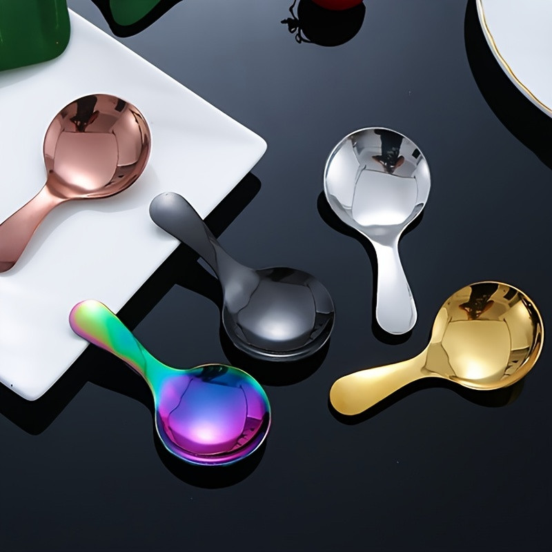 1db rozsdamentes acél rövid nyelű kanál, mini leveses kanál, fűszerkanál, desszertkanál, kávés tea kanál, konyhai kellékek