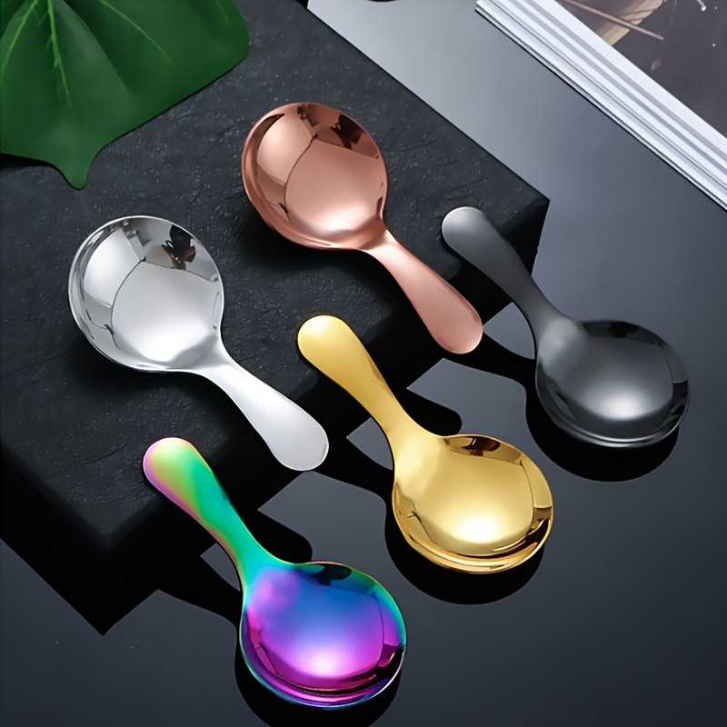 1db rozsdamentes acél rövid nyelű kanál, mini leveses kanál, fűszerkanál, desszertkanál, kávés tea kanál, konyhai kellékek