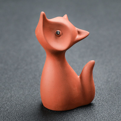 1gb Fox Look Purpura māla tēja Mājdzīvnieku rotājumi Statuja Dzīvnieku tēja Statute Boutique Tēja Dekorācijas piederumi Amatniecība Mājas dekors