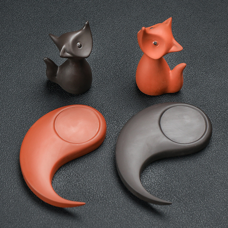 1gb Fox Look Purpura māla tēja Mājdzīvnieku rotājumi Statuja Dzīvnieku tēja Statute Boutique Tēja Dekorācijas piederumi Amatniecība Mājas dekors