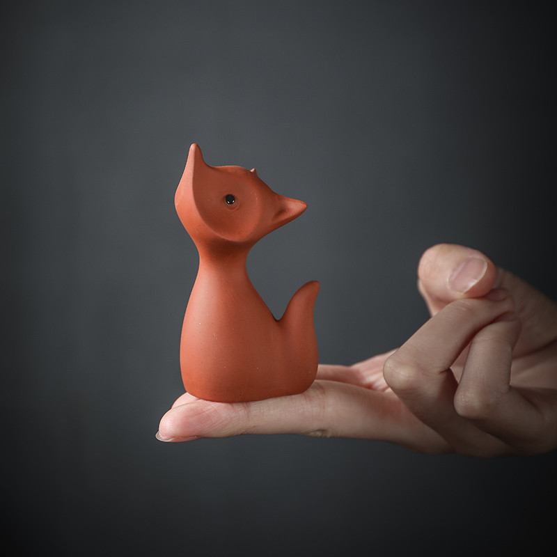 1gb Fox Look Purpura māla tēja Mājdzīvnieku rotājumi Statuja Dzīvnieku tēja Statute Boutique Tēja Dekorācijas piederumi Amatniecība Mājas dekors