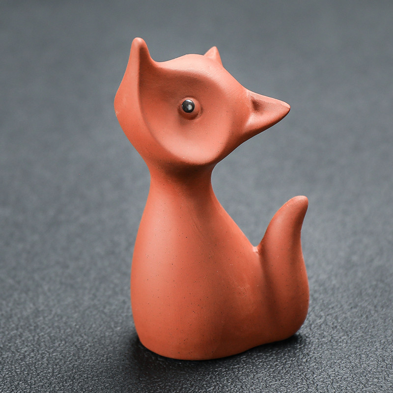 1gb Fox Look Purpura māla tēja Mājdzīvnieku rotājumi Statuja Dzīvnieku tēja Statute Boutique Tēja Dekorācijas piederumi Amatniecība Mājas dekors