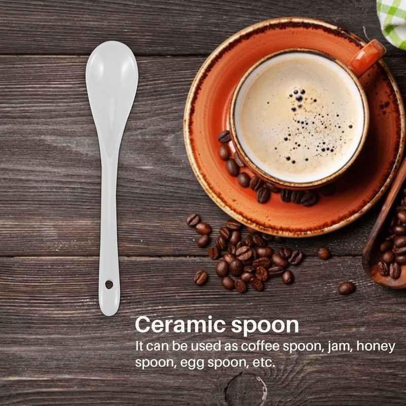 LBER rinkinys iš 5 keraminių šaukštelių arbatinio šaukštelio uogienės medaus