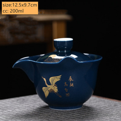 Pils stila keramikas tēja Tureen mājsaimniecības klasiskā tēja ar vāku Boutique Boutique roku darbs Gaiwan ķīniešu tējas komplekta piederumi