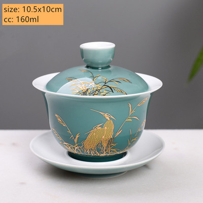 Pils stila keramikas tēja Tureen mājsaimniecības klasiskā tēja ar vāku Boutique Boutique roku darbs Gaiwan ķīniešu tējas komplekta piederumi