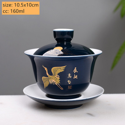 Pils stila keramikas tēja Tureen mājsaimniecības klasiskā tēja ar vāku Boutique Boutique roku darbs Gaiwan ķīniešu tējas komplekta piederumi