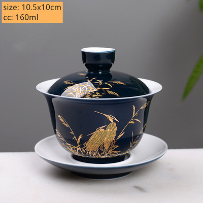 Pils stila keramikas tēja Tureen mājsaimniecības klasiskā tēja ar vāku Boutique Boutique roku darbs Gaiwan ķīniešu tējas komplekta piederumi